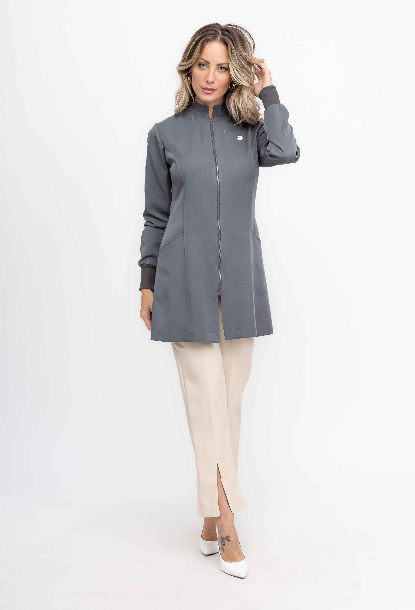 Jaleco Feminino Zíper Elastic